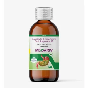 Megariv Suspension | Quick Relief From Acidity And Bloating | Acid Reflux Syrup, Antacid Suspension, Gas Relief Medicine, Stomach Bloating Treatment, GERD Remedy, Sugar-Free Antacid, Digestion Aid