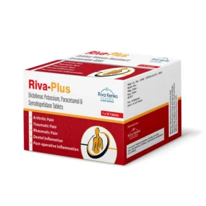 RIVA-PLUS Tablet | Fast Relief From Pain, Swelling & Inflammation | Anti-Inflammatory Tablet, Diclofenac Serratiopeptidase Combo, Arthritis Pain Relief, Post-Operative Pain Medicine, Dental Inflammation Relief
