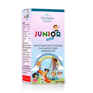 Junior Clav - Advanced Amoxycillin & Clavulanate Oral Suspension for Children | Amoxycillin clavulanate suspension, pediatric antibiotic syrup, antibiotic for children, bacterial infection treatment in kids, respiratory infection syrup, ENT infection medicine, UTI antibiotic for children, broad spectrum pediatric antibiotic