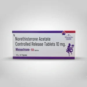 Menestrone-10 Tablet | Norethisterone Acetate 10 Mg For Menstrual Regulation & Heavy Bleeding Control | Norethisterone Acetate 10 Mg, Irregular Periods Treatment, Heavy Menstrual Bleeding Medicine, Period Delay Tablets, Endometriosis Pain Relief, PMS Symptoms Relief